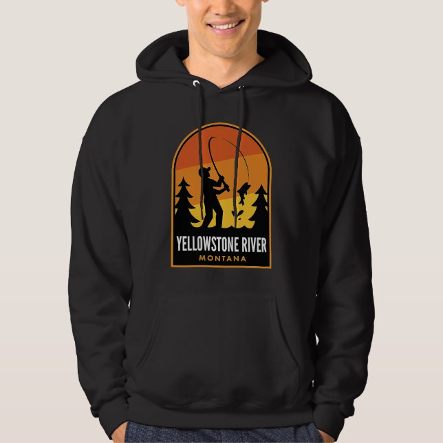 Yellowstone River Montana Fishing Hoodie (Vorderseite)