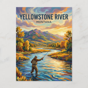 Yellowstone River USA wird zu Postkarte