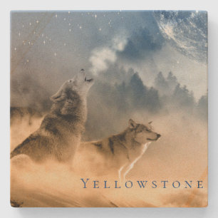 Yellowstone Sandstone Untersetzer - Die Wölfe und 