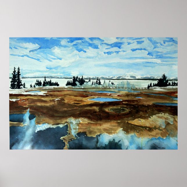 Yellowstone-See im Winterposter Poster (Vorne)