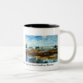 Yellowstone See in der Winter-Tasse Zweifarbige Tasse