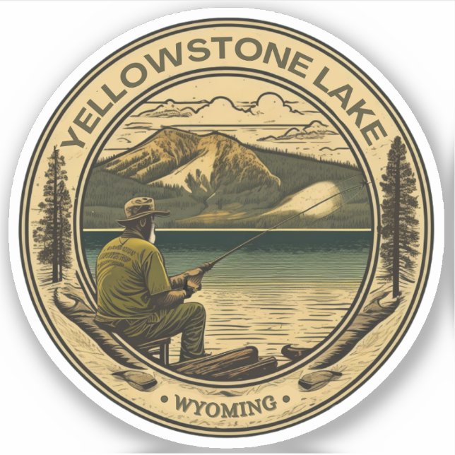 Yellowstone-See Weishconsin Aufkleber (Vorderseite)