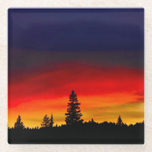 Yellowstone-Sonnenuntergang Glasuntersetzer