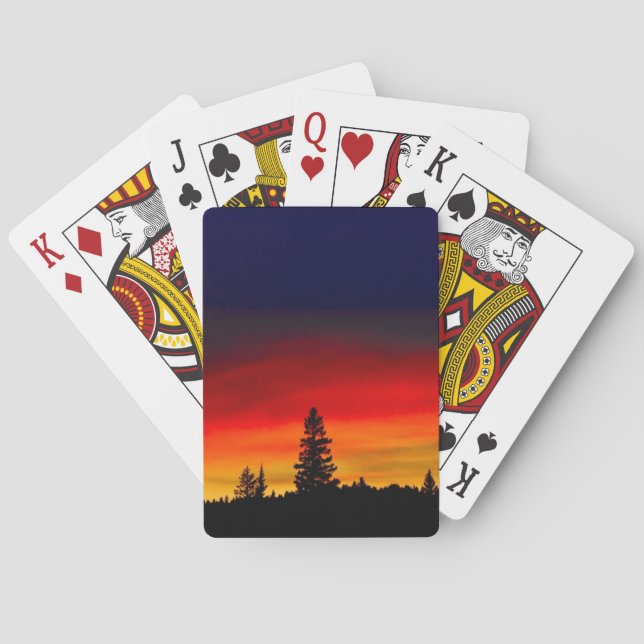 Yellowstone-Sonnenuntergang Spielkarten (Rückseite)