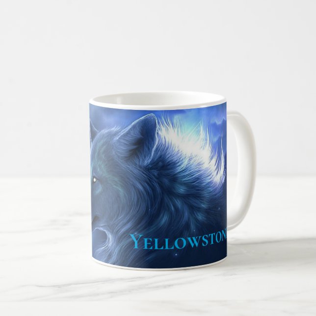 Yellowstone Tasse-Wolf Kaffeetasse (VorderseiteRechts)