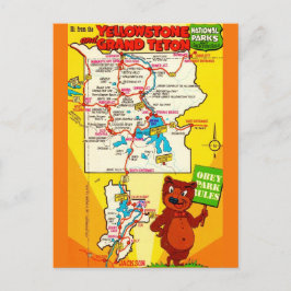 Yellowstone & Teton Parks Illustrierte Karte