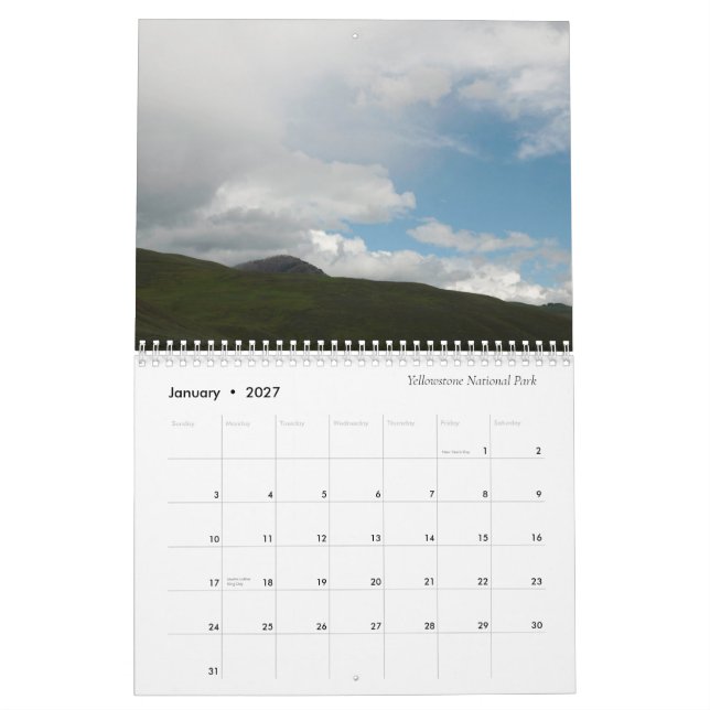 Yellowstone und Beyond Calendar 2021 Kalender (Jan 2027)