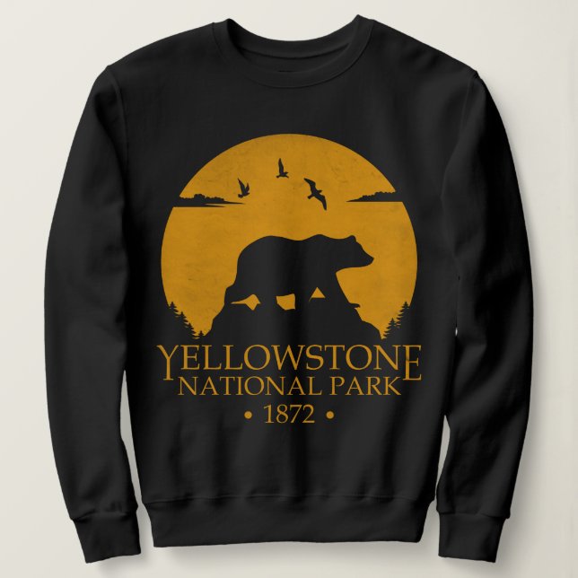 Yellowstone Vintag Retro Bear USA Nationalpark Sweatshirt (Design vorne)