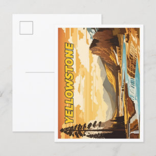 Yellowstone Vintage-Kunst-Reiseillustration Postkarte
