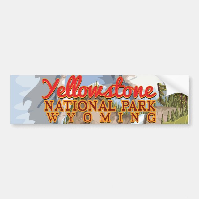 Yellowstone Vintage Poster Autoaufkleber (Vorne)