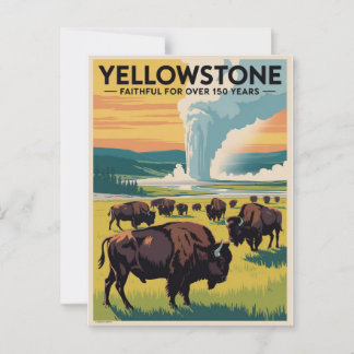 Yellowstone Vintage Travel Poster Postkarte