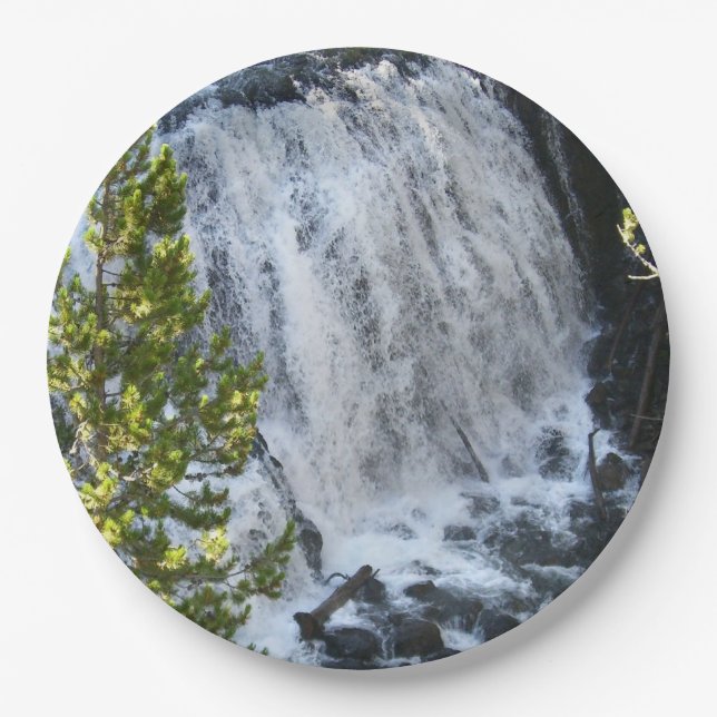 Yellowstone Wasserfall Pappteller (Vorderseite)