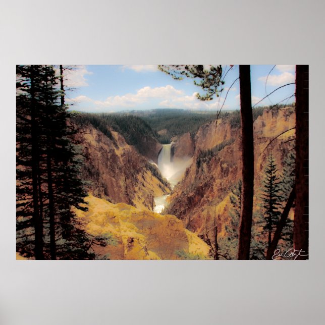 Yellowstone Wasserfall Poster (Vorne)