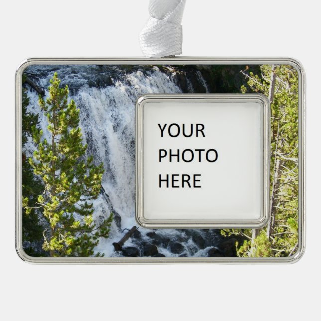 Yellowstone Wasserfall Rahmen-Ornament Silber (Vorderseite)