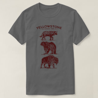 Yellowstone-Wildlife-Vintage-Skizze T-Shirt