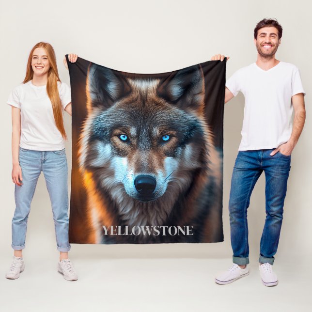 Yellowstone Wolf Fleece Blanket (Beispiel)