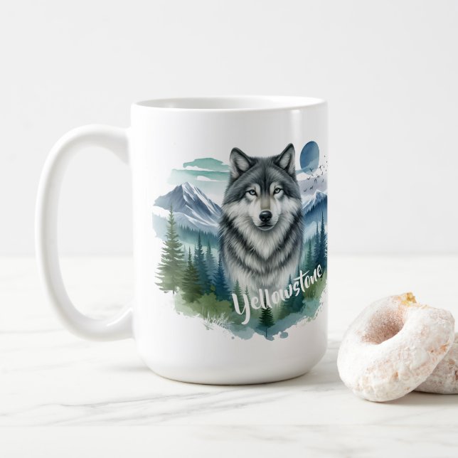 Yellowstone Wolf Kaffeetasse (Mit Donut)