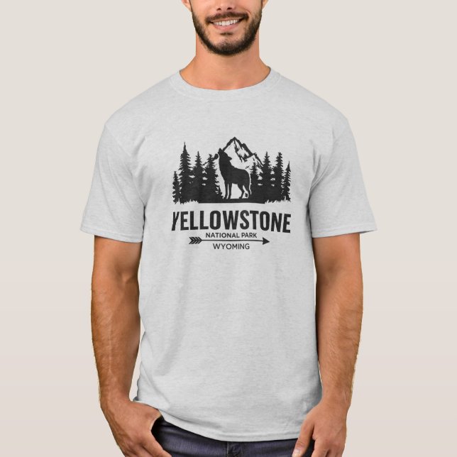 Yellowstone Wolf Mountains T-Shirt (Vorderseite)