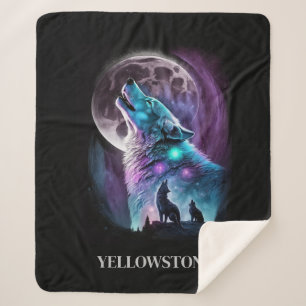 Yellowstone Wolf Sherpa Blanket Sherpadecke