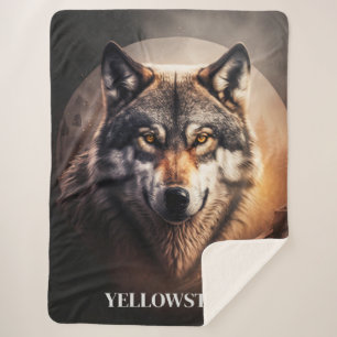 Yellowstone Wolf Sherpa Blanket Sherpadecke