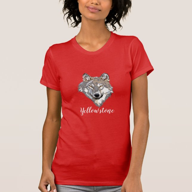 Yellowstone Wolf, T - Shirt der Frauen (Vorderseite)