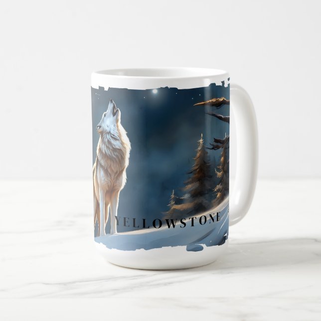 Yellowstone Wolf-Tasse Kaffeetasse (VorderseiteRechts)