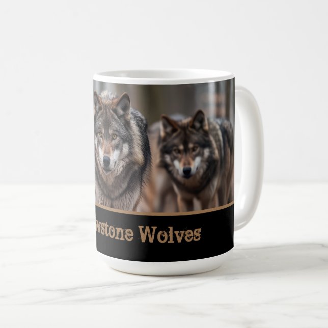 Yellowstone Wolves Coffee Mug (Devant droit)
