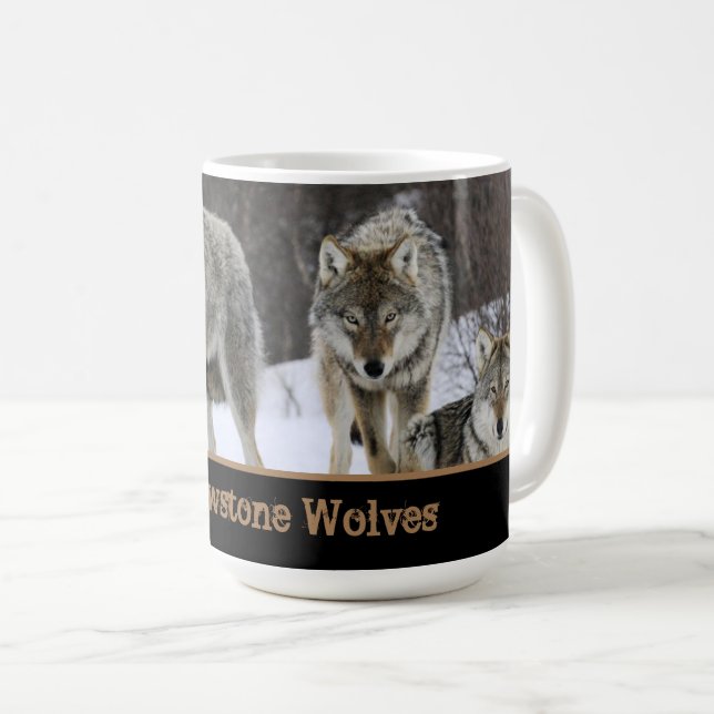 Yellowstone Wolves Coffee Mug (Devant droit)