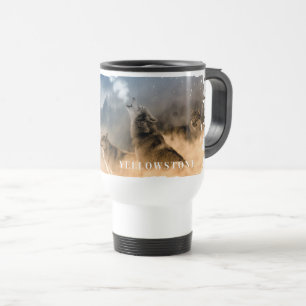 Yellowstone Wolves reisen umarmt Reisebecher
