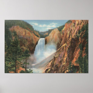 Yellowstone, WY - Great Falls und großartiges Poster