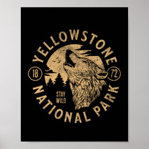 Yellowstone Wyoming Wolf Natur Wanderung Outdoor V Poster