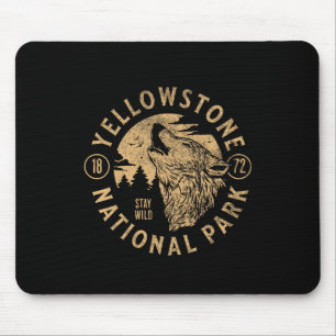 Yellowstone Wyoming Wolf Naturwandern im Freien Vi Mousepad