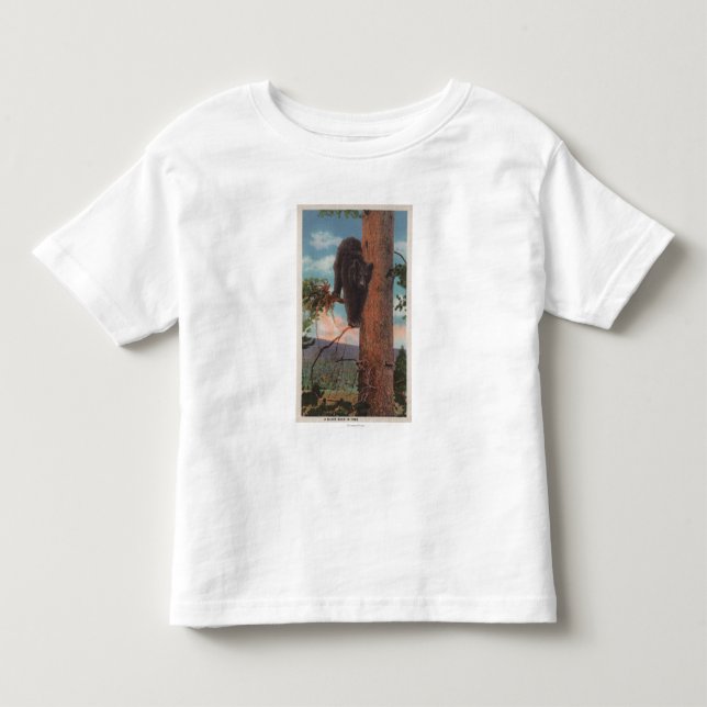 Yellowstone, WYView des schwarzen Bären im Baum Kleinkind T-shirt (Vorderseite)