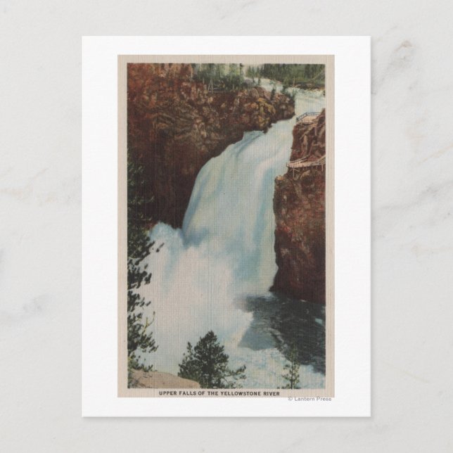 Yellowstone, WYWiew of Yellowstone River Falls Postkarte (Vorderseite)
