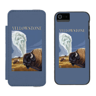 YellowstoneBison mit altem zuverlässigem Incipio Watson™ iPhone 5 Geldbörsen Hülle
