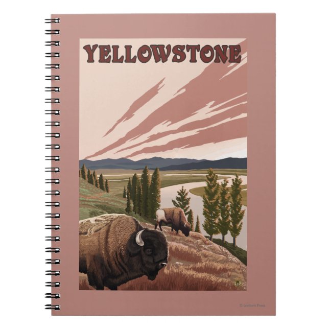 YellowstoneBison Scene Notizblock (Vorderseite)