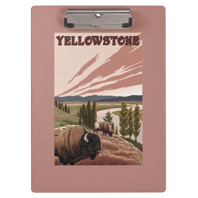 YellowstoneBison Szene Klemmbrett (Vorderseite)