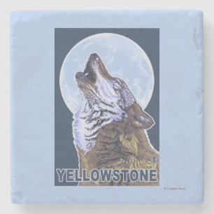 YellowstoneHowling Wolf Steinuntersetzer
