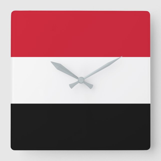 Yemen Flag Quadratische Wanduhr (Vorderseite)