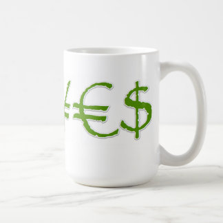 Yen, Euro, Währungs-Tasse des Dollar-¥€$ Kaffeetasse