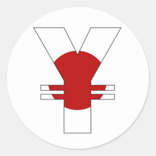 Yen-Währungssymbol Runder Aufkleber