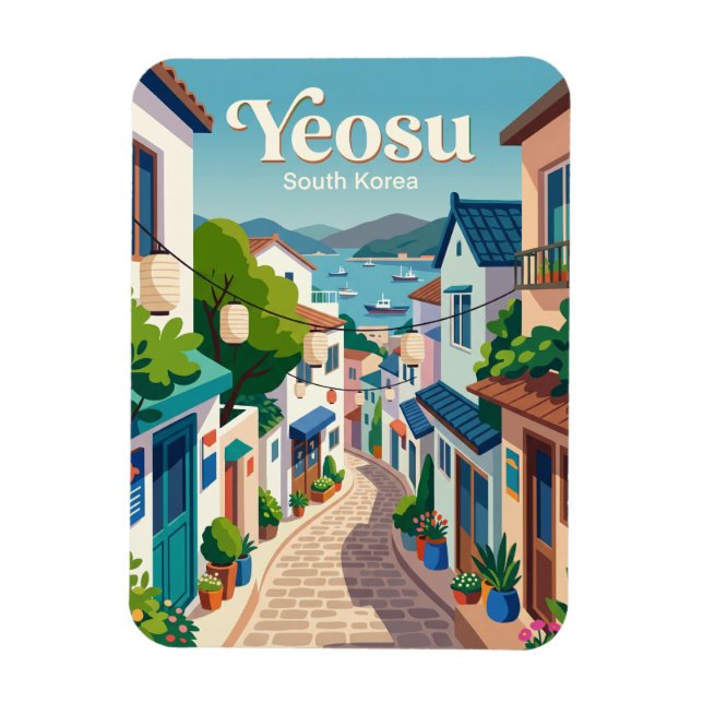 Yeosu-Gasse Südkorea Magnet (Vertikal)