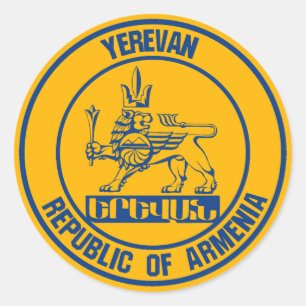 Yerevan Round Emblem Runder Aufkleber