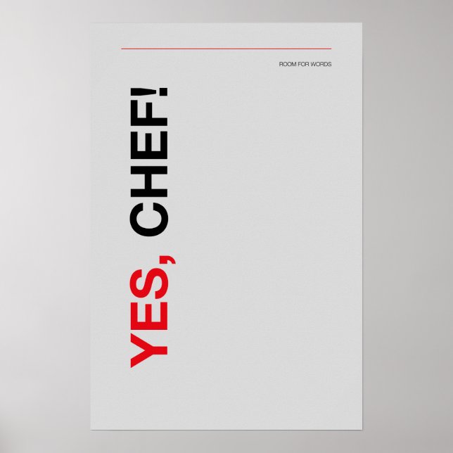 YES, CHEF! – Funny Kitchen Poster (Vorne)