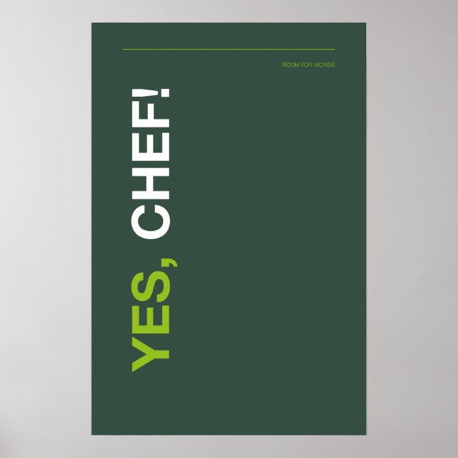 YES, CHEF! – Funny Kitchen Poster (Vorne)