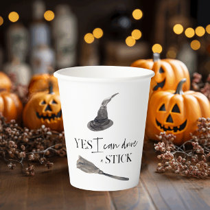 Yes I Can Drive A Stick Fun Happy Halloween Pappbecher