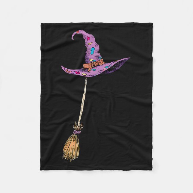 Yes I Can Drive A Stick Soky Witch Funny Halloween Fleecedecke (Vorderseite)