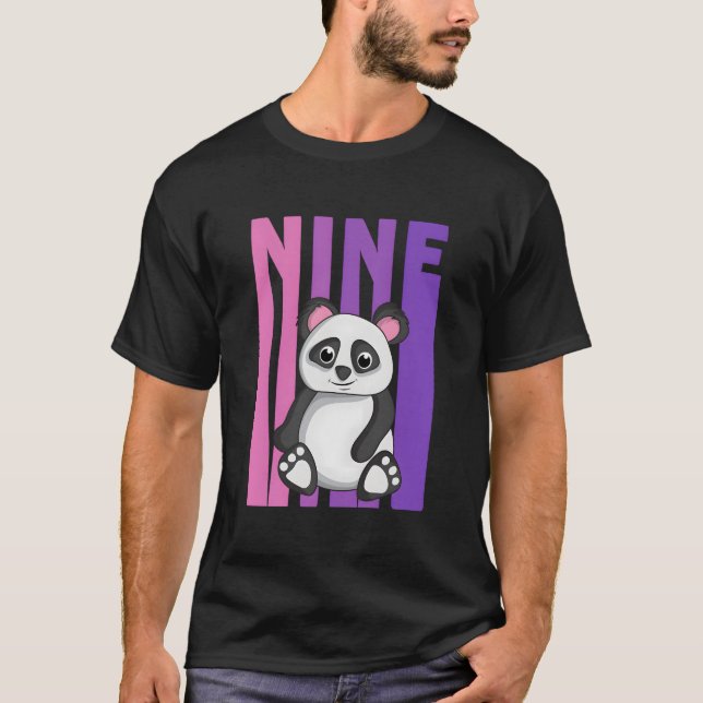 Yes I'M 9 Panda Themed 9Th Py T-Shirt (Vorderseite)