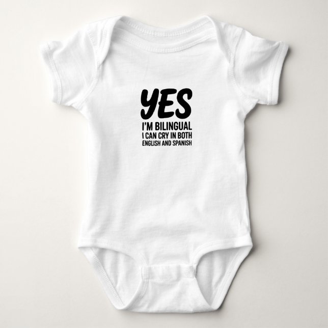 YES I'M BILINGUAL Infant Bodysuit Spanish/English Baby Strampler (Vorderseite)