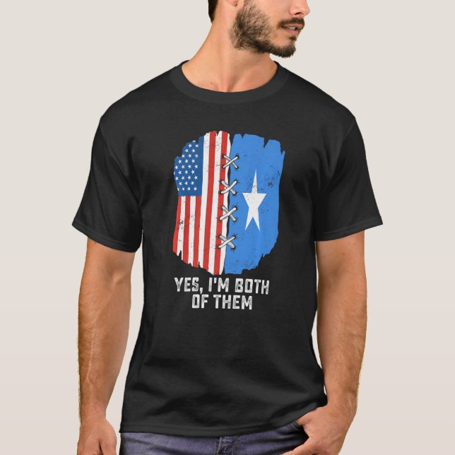 Yes, I'm Both Of Them Half American Half Somalis H T-Shirt (Vorderseite)